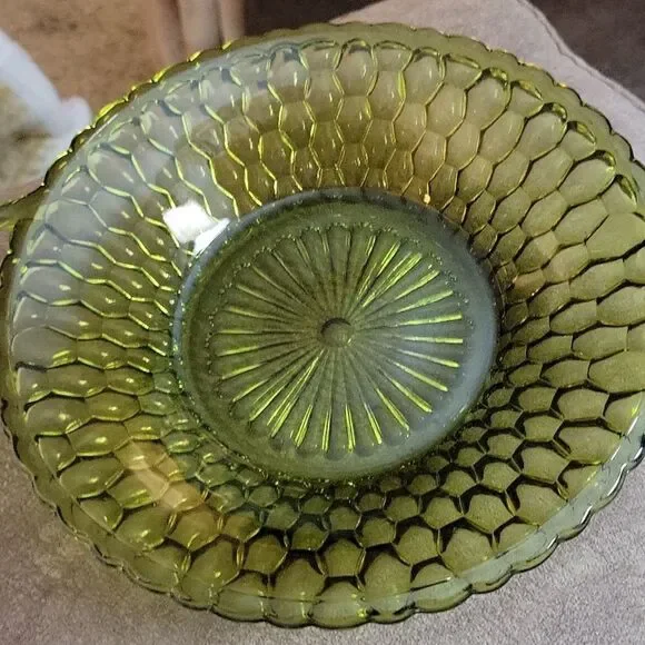 VTG 1960s Indiana Cut Handle Glass Dish - Picture 4 of 6